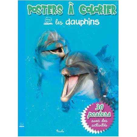 Posters à colorier : Les dauphins